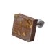 Handmade Brown Wooden and Resin Square Cabinet Knobs